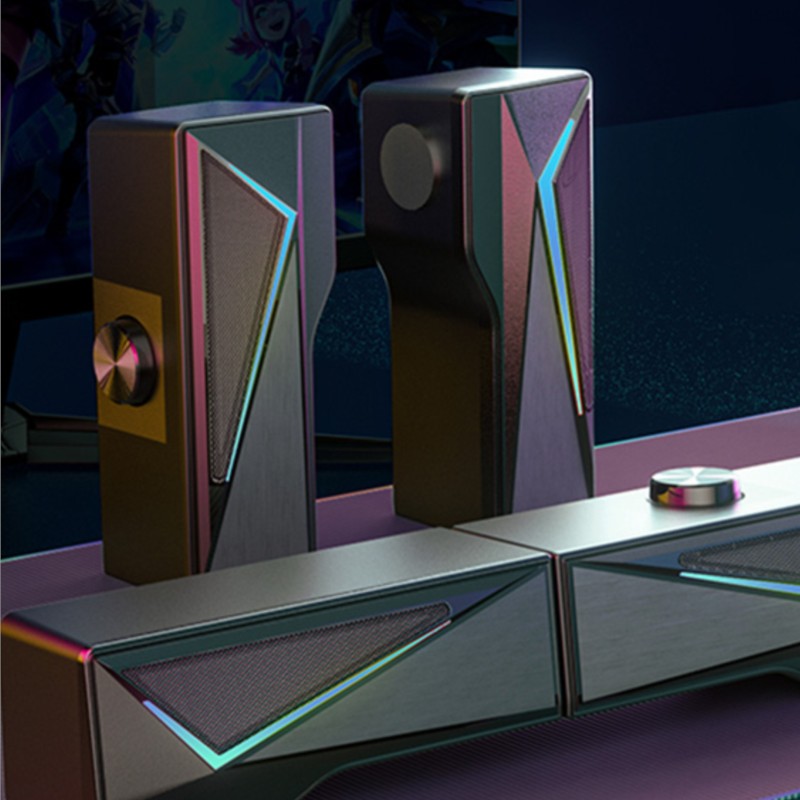 2x2.5W Computer Speaker RGB Li - Rgb Computer Soundbar For Pc ulasan dan harga