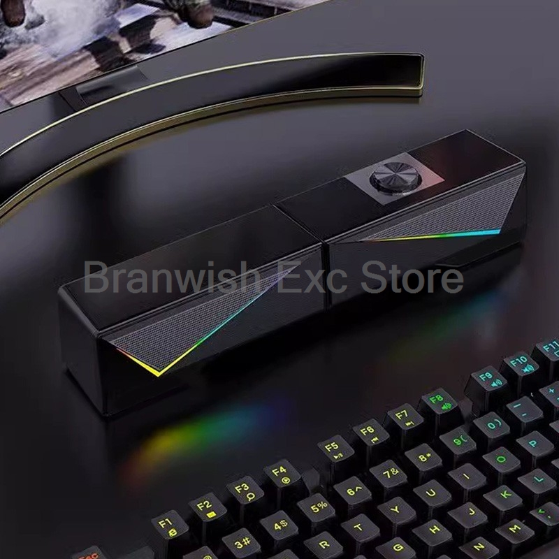 2x2.5W Computer Speaker RGB Li - Rgb Computer Soundbar For Pc ulasan dan harga