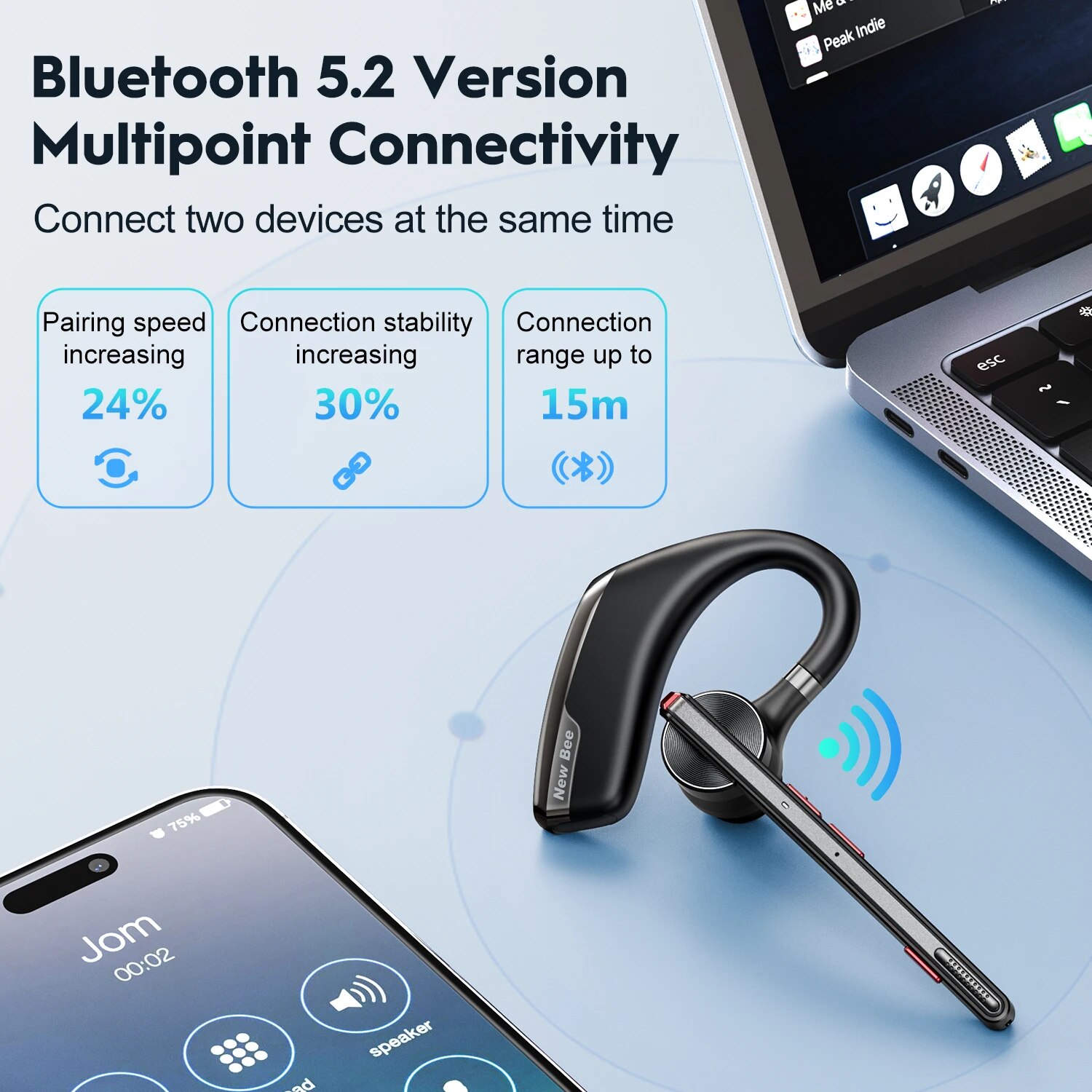 New Bee M51 Bluetooth 5.2 Wire - Type C Wired Earphones With Mic ulasan dan harga