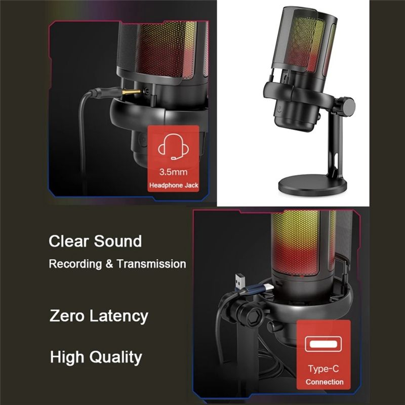 AY14 -Gaming RGB Microphone, U - Gaming Headset With Mic Rgb ulasan dan harga