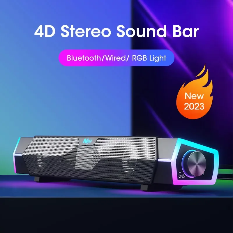 4D Stereo Sound Bar PC Speaker - Rgb Computer Soundbar For Pc ulasan dan harga