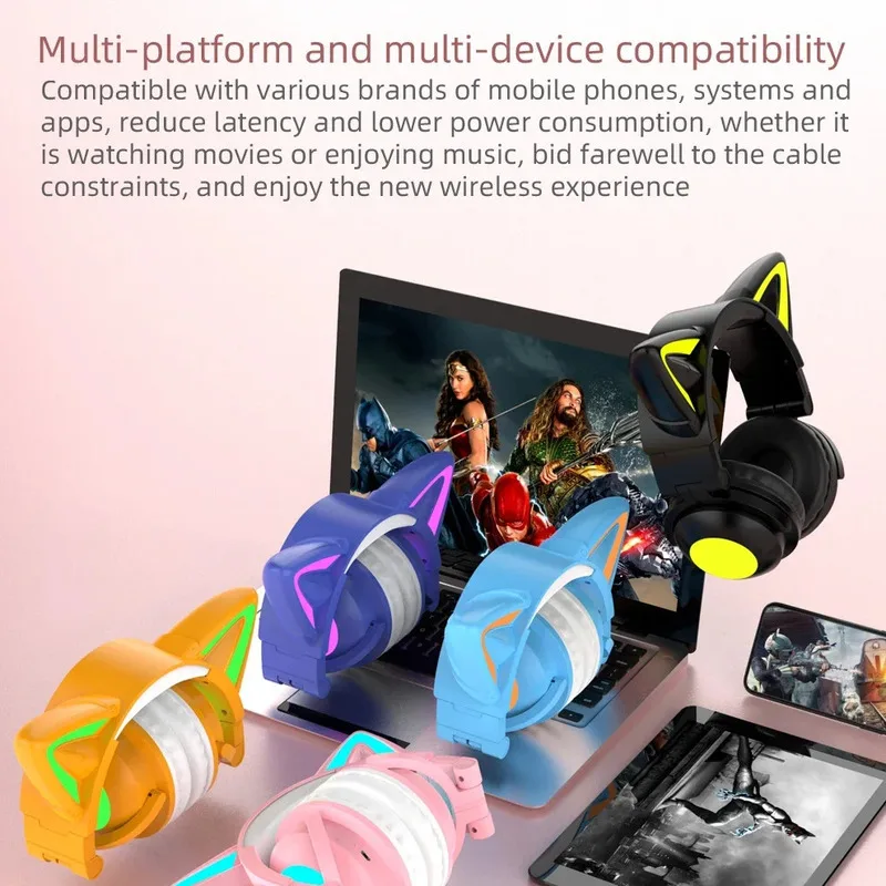 ZW068 LED Light Cat Ears Heads - Cat Ear Bluetooth Headset Led ulasan dan harga