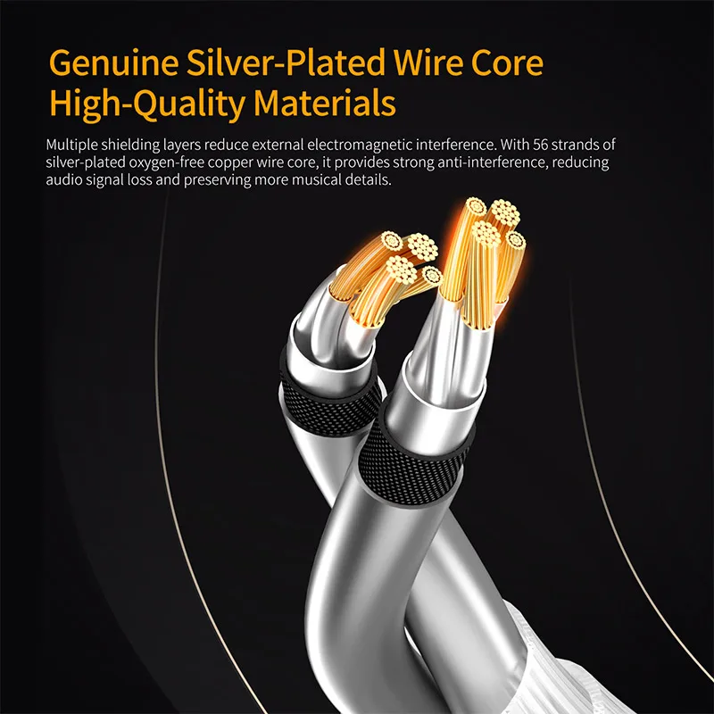 KZ Earphones Cable OFC Silver  - Type C Wired Earphones With Mic ulasan dan harga