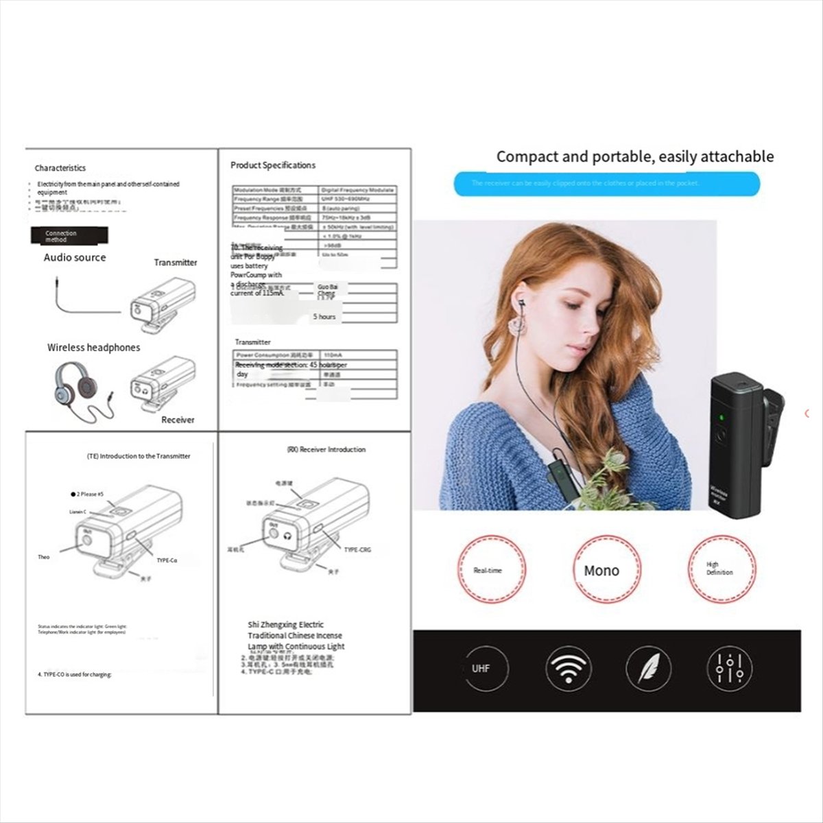 ONGE Wireless Earphone Monitor - In Ear Monitors For Singers ulasan dan harga