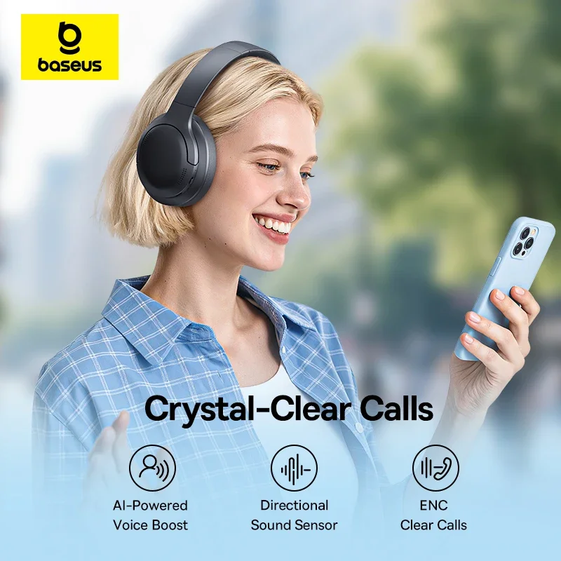 Baseus BH1 Lite Wireless Headp - Anc Wireless Over Ear Headphones ulasan dan harga