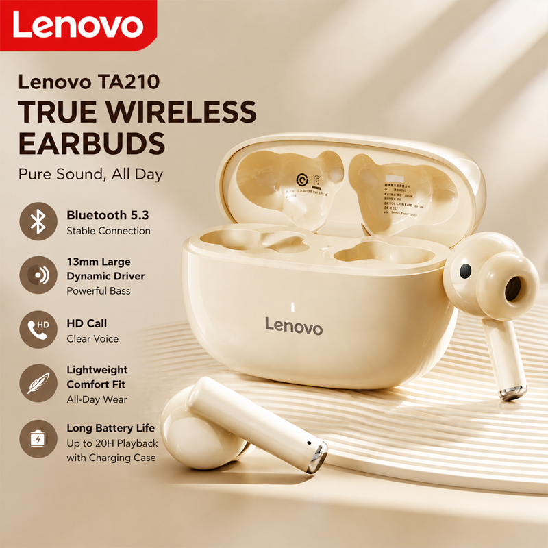 Lenovo TA210 Bluetooth Wireles - Anc Wireless Over Ear Headphones ulasan dan harga