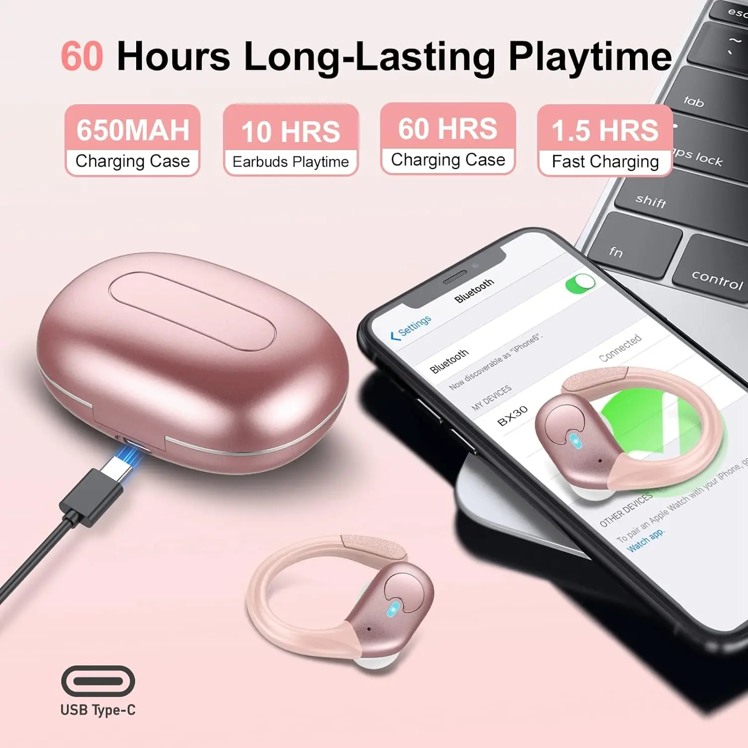 BX30 Bluetooth 6.0 Earphones I - Type C Wired Earphones With Mic ulasan dan harga
