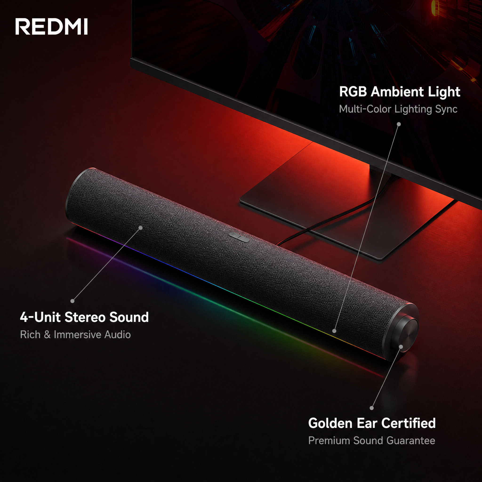 Original Xiaomi Redmi PC Speak - Rgb Computer Soundbar For Pc ulasan dan harga