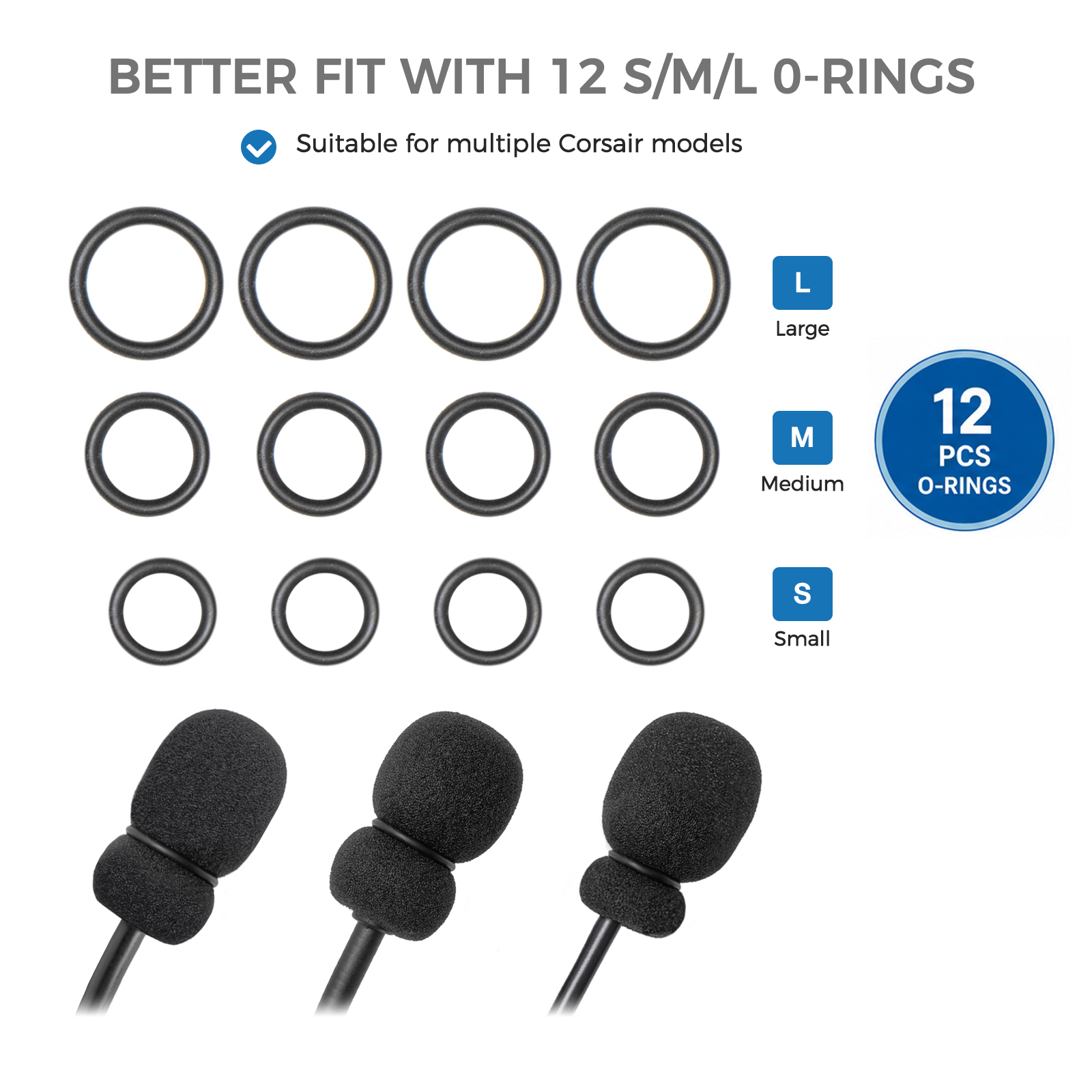 4 Mic Foam Covers+12 O-Rings F - Gaming Headset With Mic Rgb ulasan dan harga