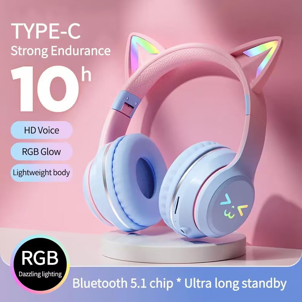 RGB Glow Earphones Wireless Ea - Gaming Headset With Mic Rgb ulasan dan harga