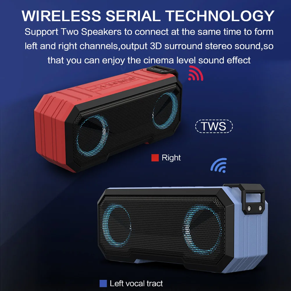 Portable Bluetooth Speaker Wir - Portable Bluetooth Speaker Waterproof Ipx7 ulasan dan harga