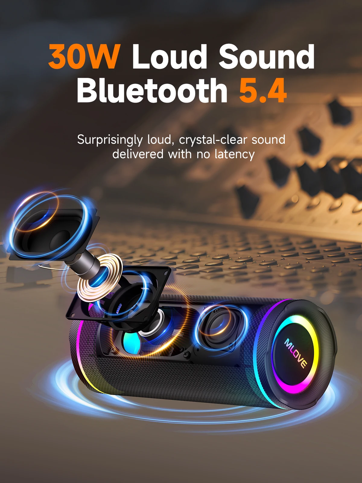 MLOVE Portable Bluetooth Speak - Portable Bluetooth Speaker Waterproof Ipx7 ulasan dan harga