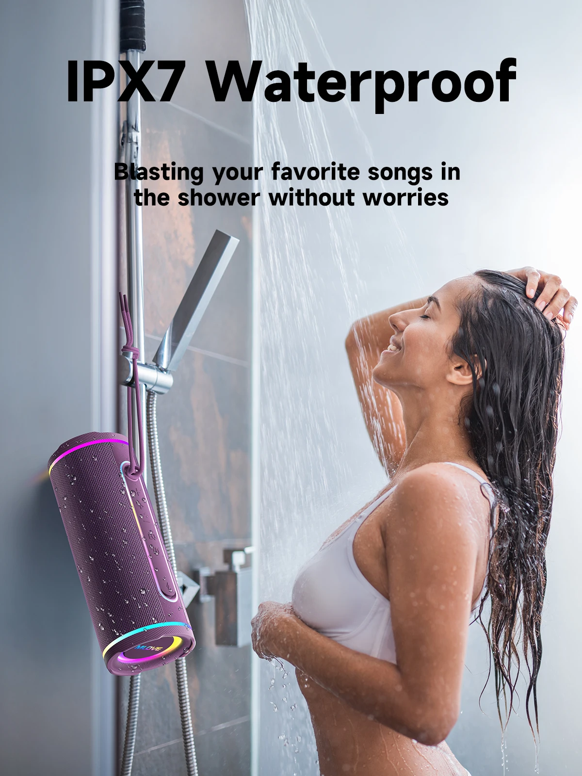 MLOVE Portable Bluetooth Speak - Portable Bluetooth Speaker Waterproof Ipx7 ulasan dan harga