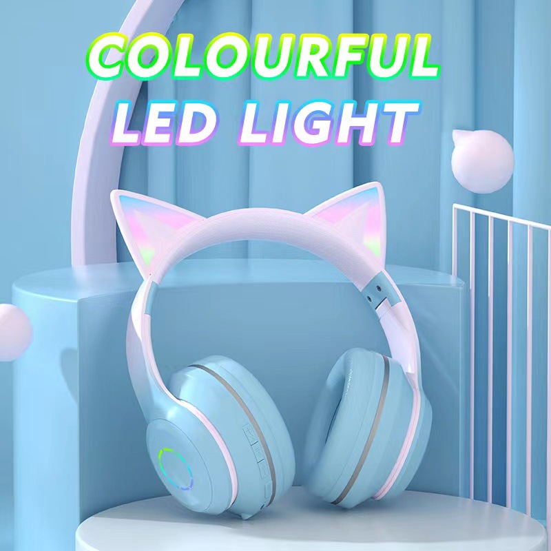 New Best Selling Head-Mounted  - Cat Ear Bluetooth Headset Led ulasan dan harga