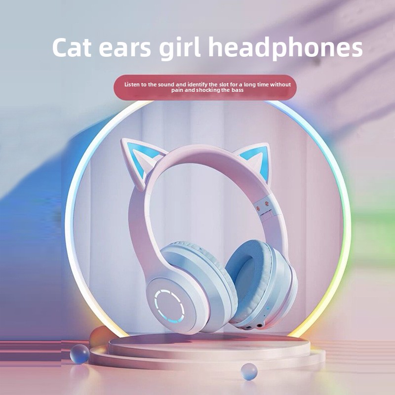 New Best Selling Head-Mounted  - Cat Ear Bluetooth Headset Led ulasan dan harga