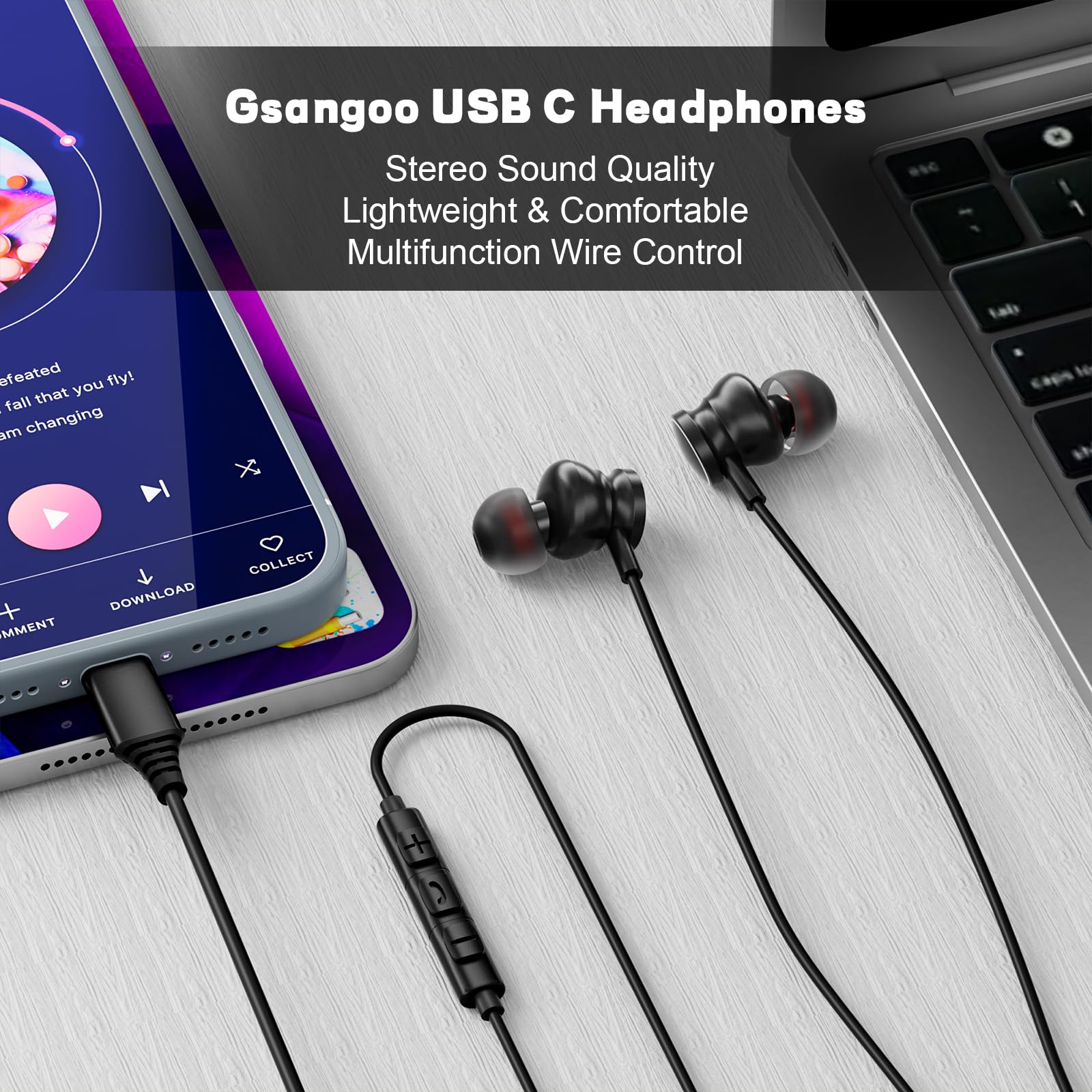 Type C Wired Headphones 3.5mm  - Type C Wired Earphones With Mic ulasan dan harga