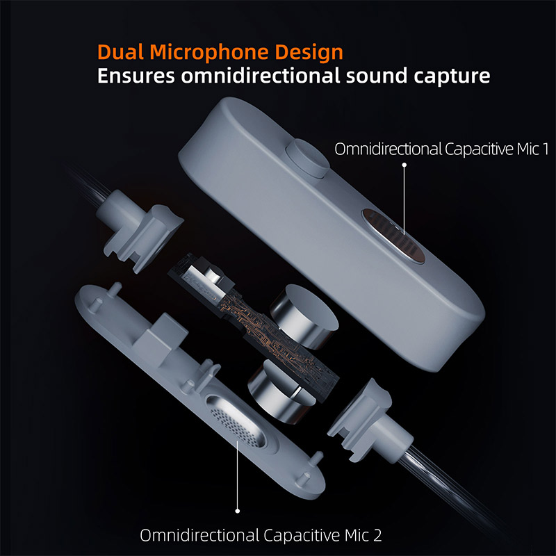 NEW KZ M2 Dual Microphone silv - Type C Wired Earphones With Mic ulasan dan harga